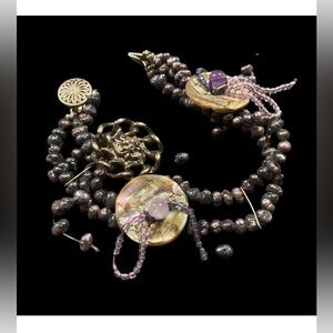 LAST CHANCE 🔥 Artisan Black Pearl Sterling Silver Bracelet #5020